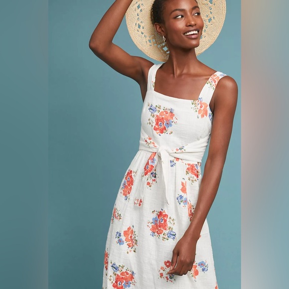 Anthropoligie Meadow Rue Ingalls Tie-Waist Dress Size 6 - Picture 1 of 12